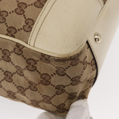 Gucci GUCCI GG Canvas Web Sherry Line Pretty Tote Bag Beige Gold 163805 Authentic ka637