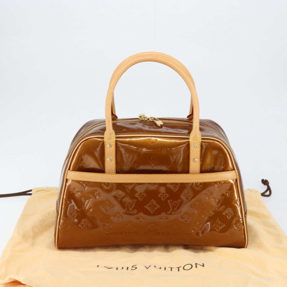 Louis Vuitton LOUIS VUITTON Monogram Vernis Tompkins Square Bag Bronze M91103 LV Authentic 153020