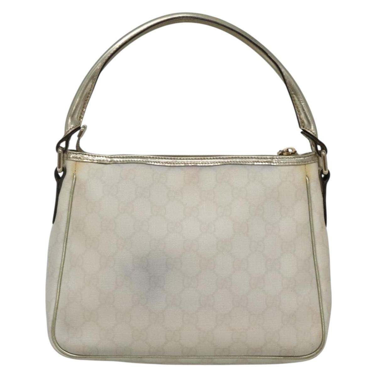 Gucci GUCCI GG Supreme Shoulder Bag PVC White Gold 190258 Authentic SW1471