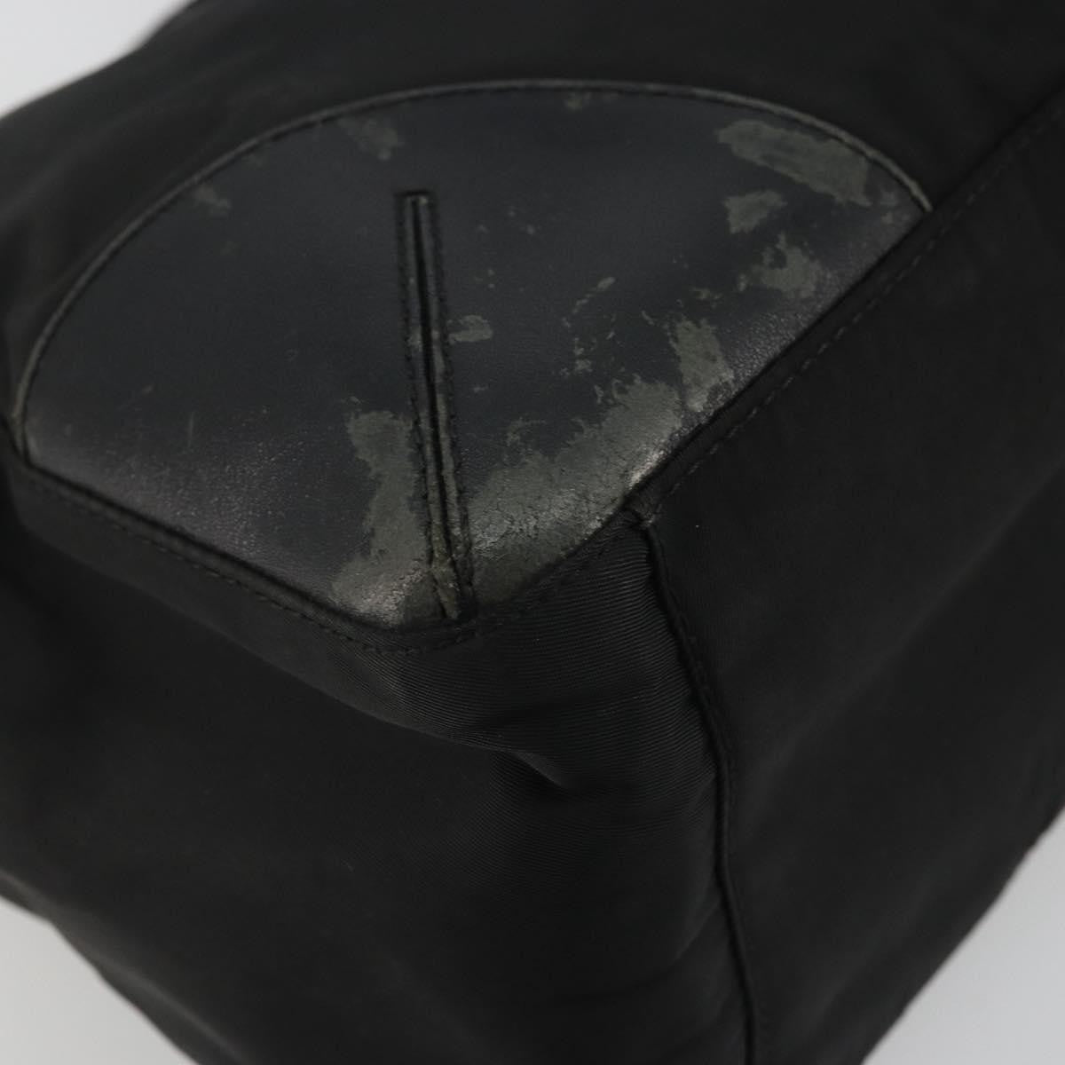 Prada PRADA Tote Bag Nylon Black Silver Authentic 175396