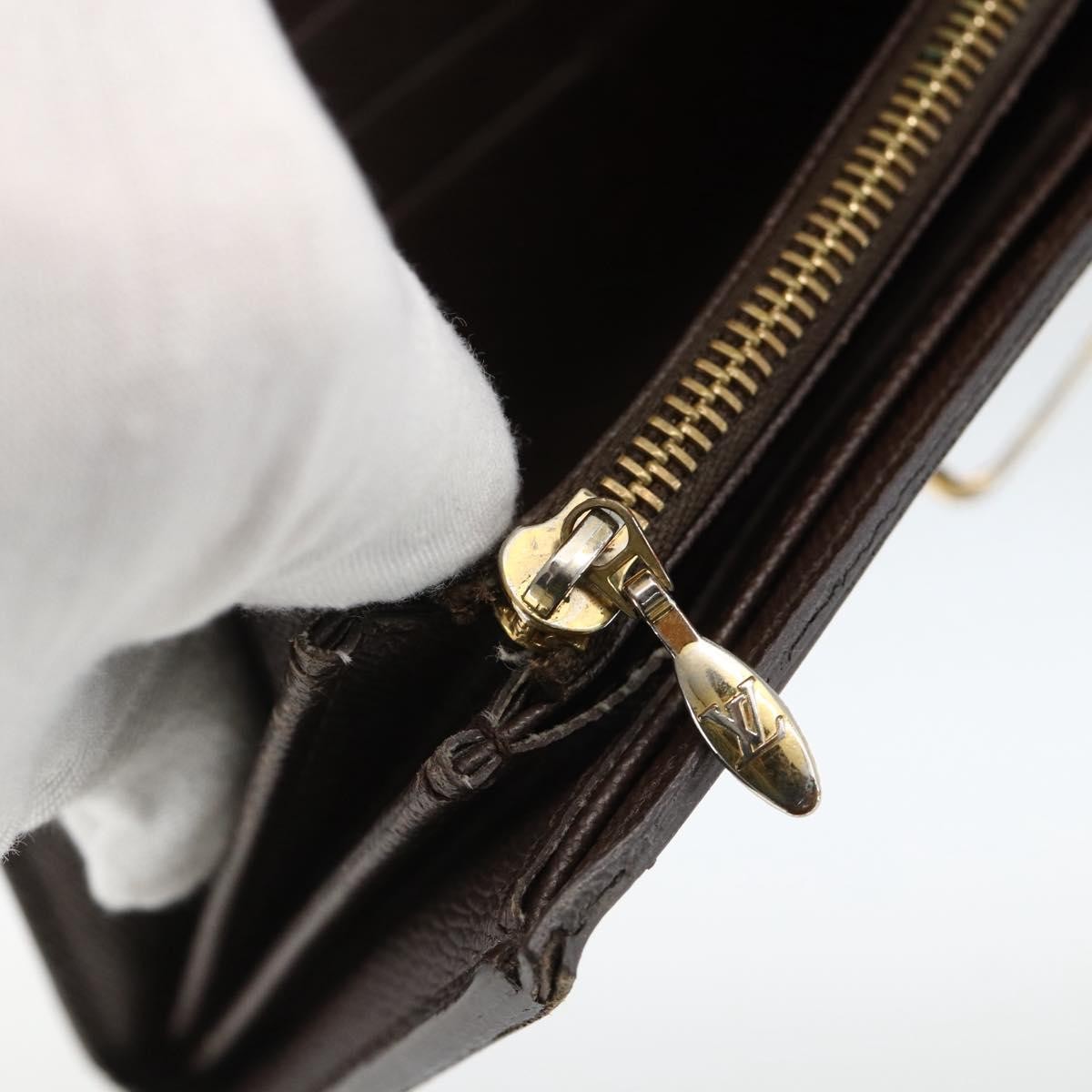 Louis Vuitton LOUIS VUITTON Damier Ebene Portefeuille Sistina Long Wallet N61747 Authentic bs34333 Bag