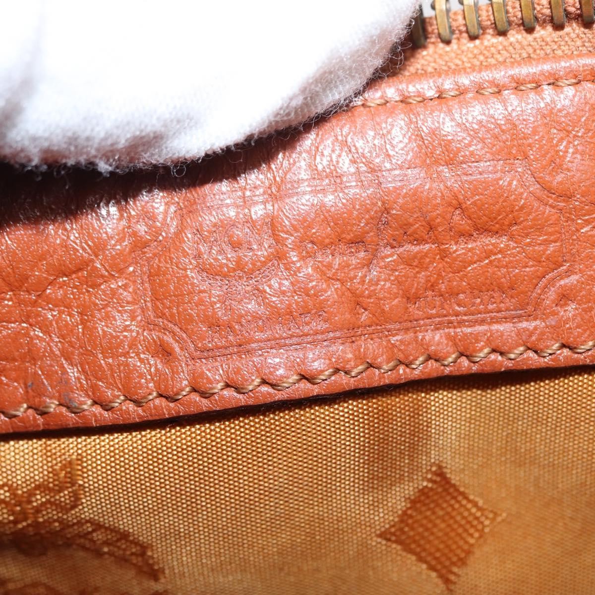 MCM MCM Logogram Vicetos Hand Bag PVC Leather Brown Gold Authentic bs31000