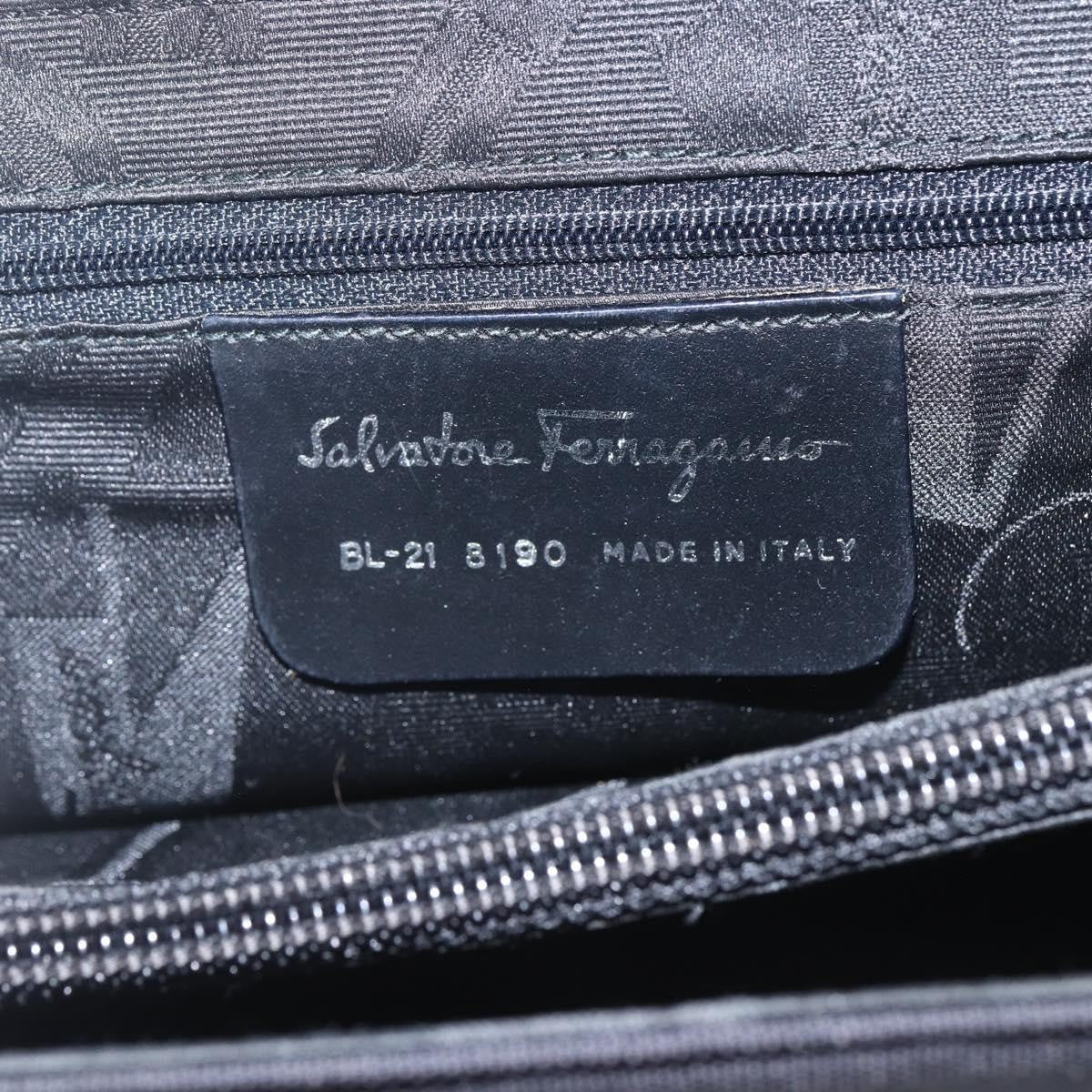 Salvatore Ferragamo Salvatore Ferragamo Vala Shoulder Bag Nylon Black Silver Authentic 162155