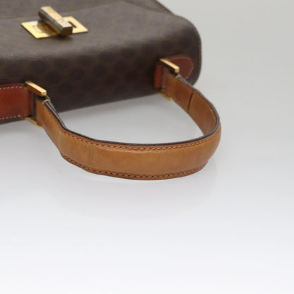 Celine CELINE Macadam Canvas Hand Bag PVC Leather 2way Brown Authentic 111670