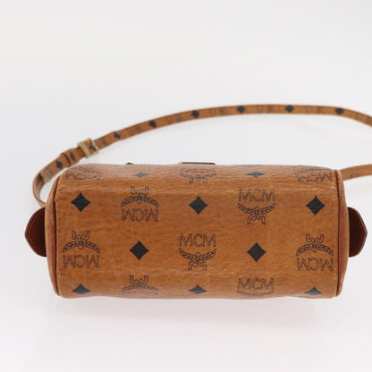 MCM MCM Vicetos Logogram Hand Bag PVC 2way Brown Gold Authentic 152390