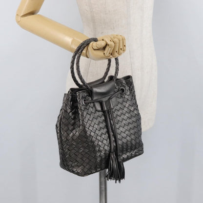 BOTTEGAVENETA BOTTEGAVENETA BOTTEGA VENETA INTRECCIATO Purse Hand Bag Leather Silver Gold Authentic 177803
