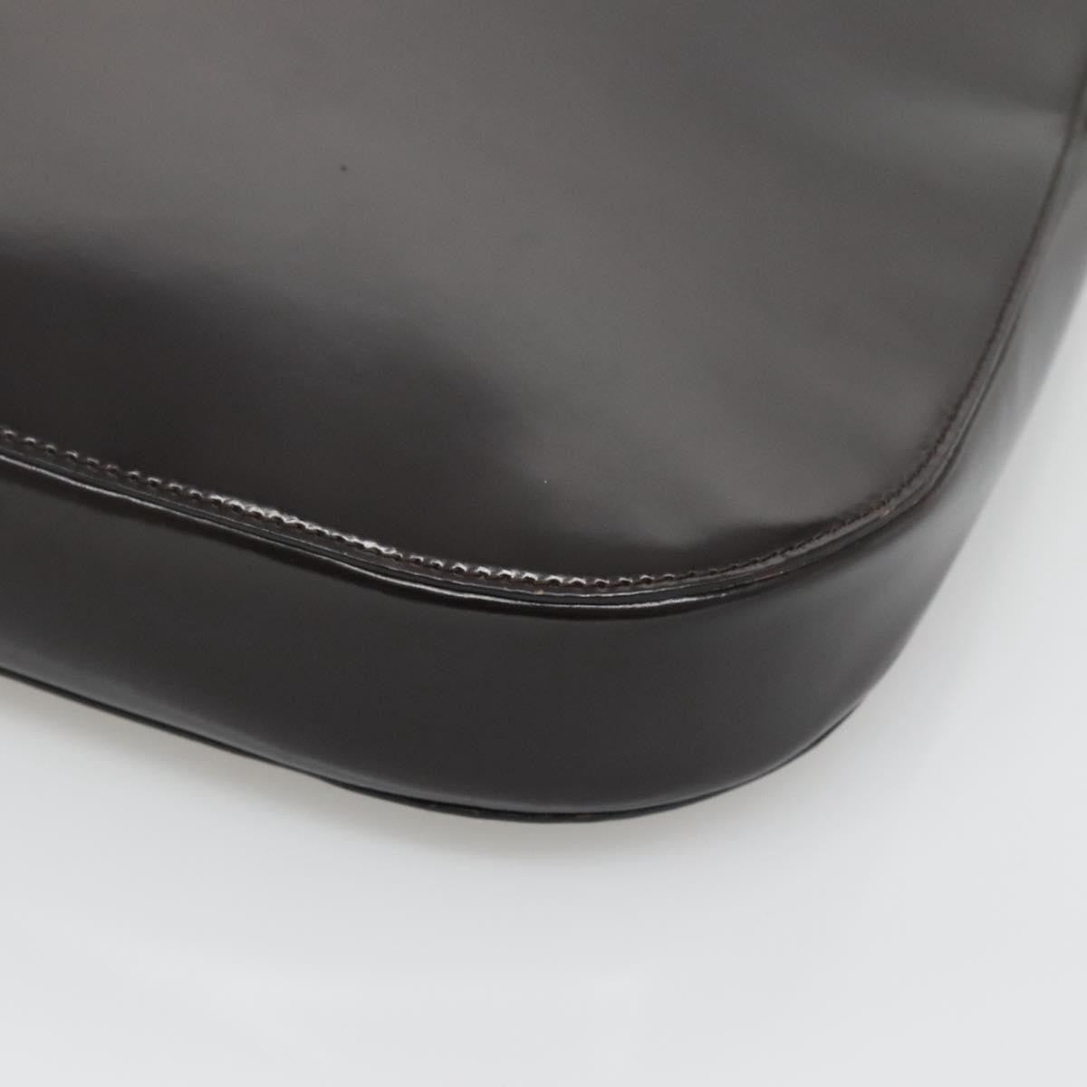 Gucci GUCCI Shoulder Bag Patent leather Brown Silver 001 3166 Authentic ep8849