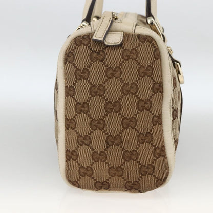 Gucci GUCCI GG Canvas Hand Bag Beige Gold 130942 Authentic BSZ194