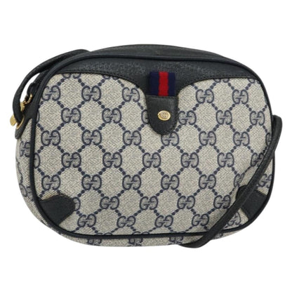 Gucci GUCCI GG Supreme Sherry Line Shoulder Bag PVC Navy Red 89 02 066 Authentic 150546