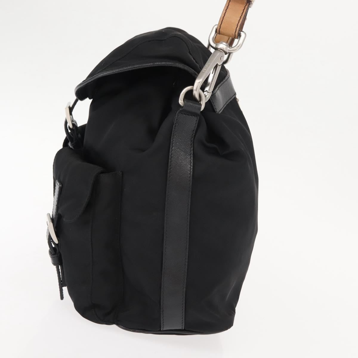 Prada PRADA Shoulder Bag Nylon Black Silver Authentic 147527