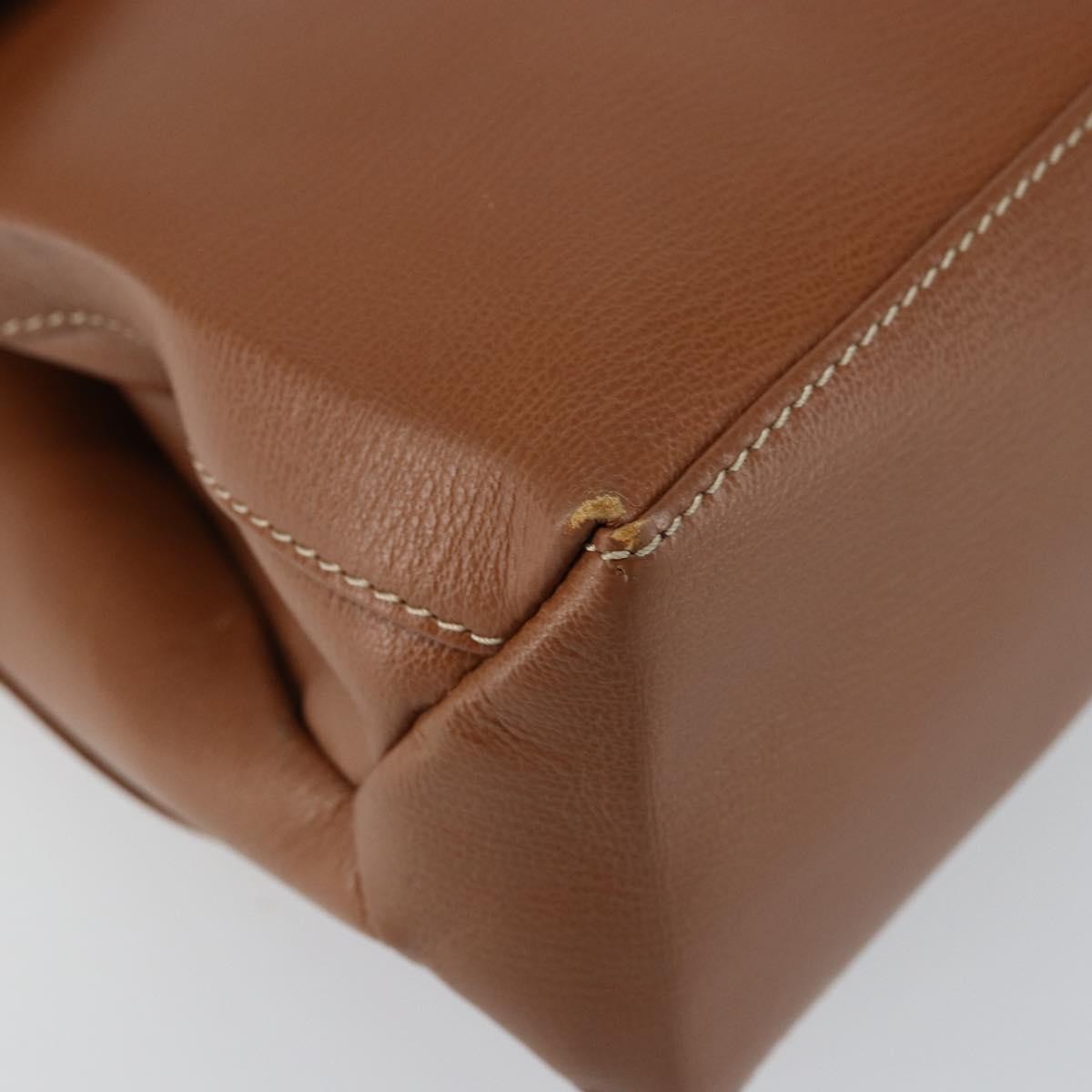 Loewe LOEWE Velazquez Hand Bag Suede Leather Brown Gold Authentic ep11077