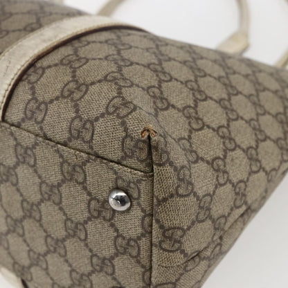 Gucci GUCCI GG Supreme Tote Bag PVC Beige Silver 114595 Authentic BA10796