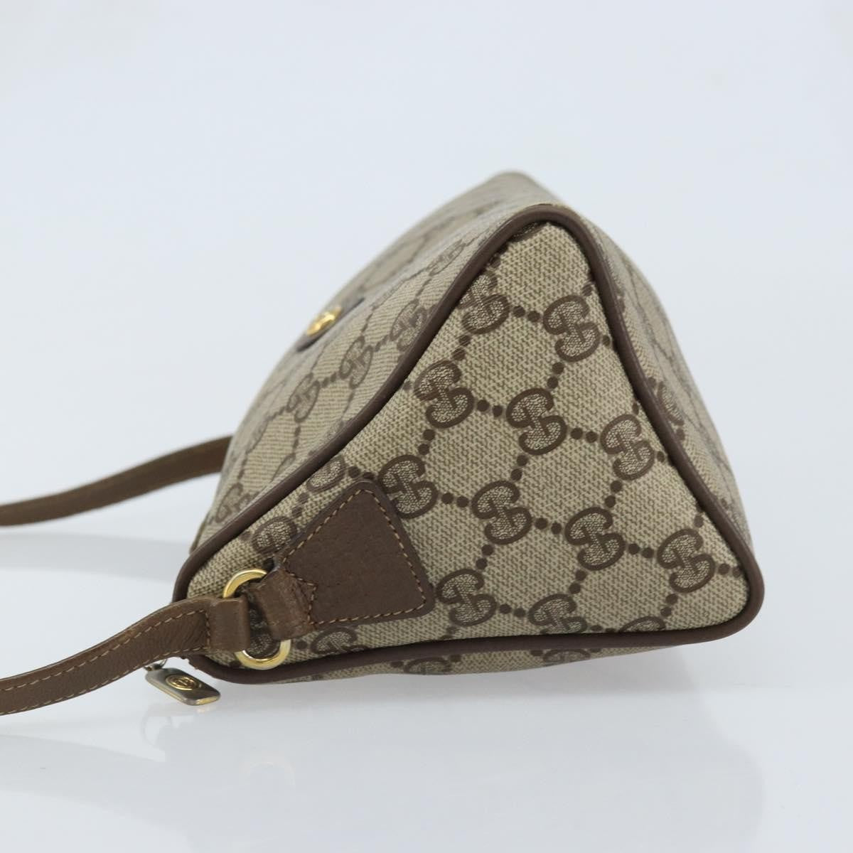 Gucci GUCCI GG Supreme Shoulder Bag PVC Beige Gold 89 01 021 Authentic ka3575