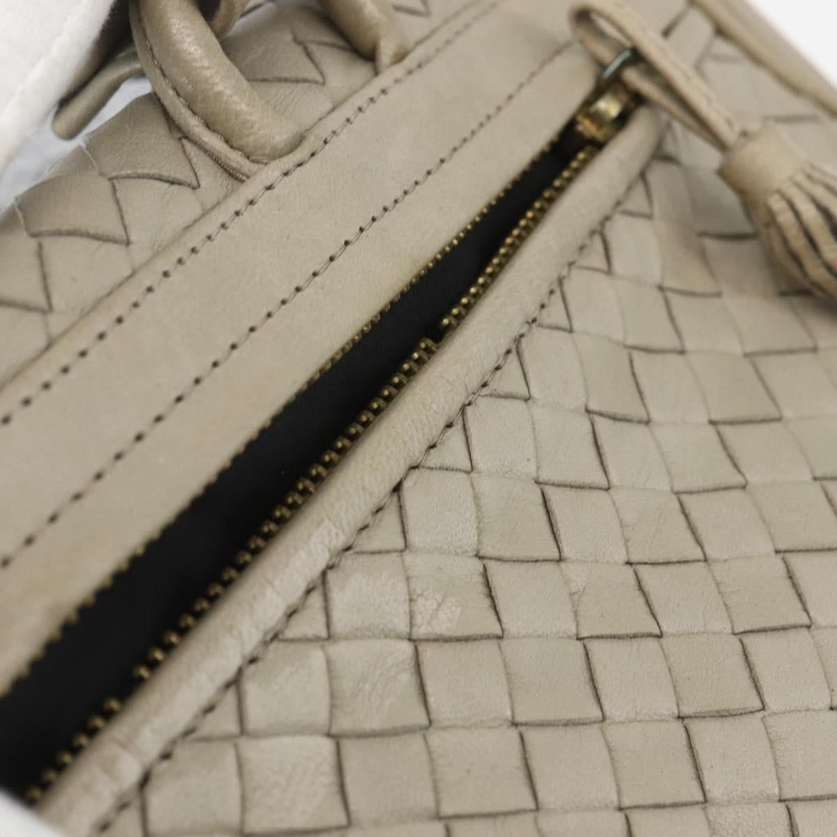 BOTTEGAVENETA BOTTEGAVENETA BOTTEGA VENETA INTRECCIATO Hand Bag Leather Beige Gold Authentic 155700