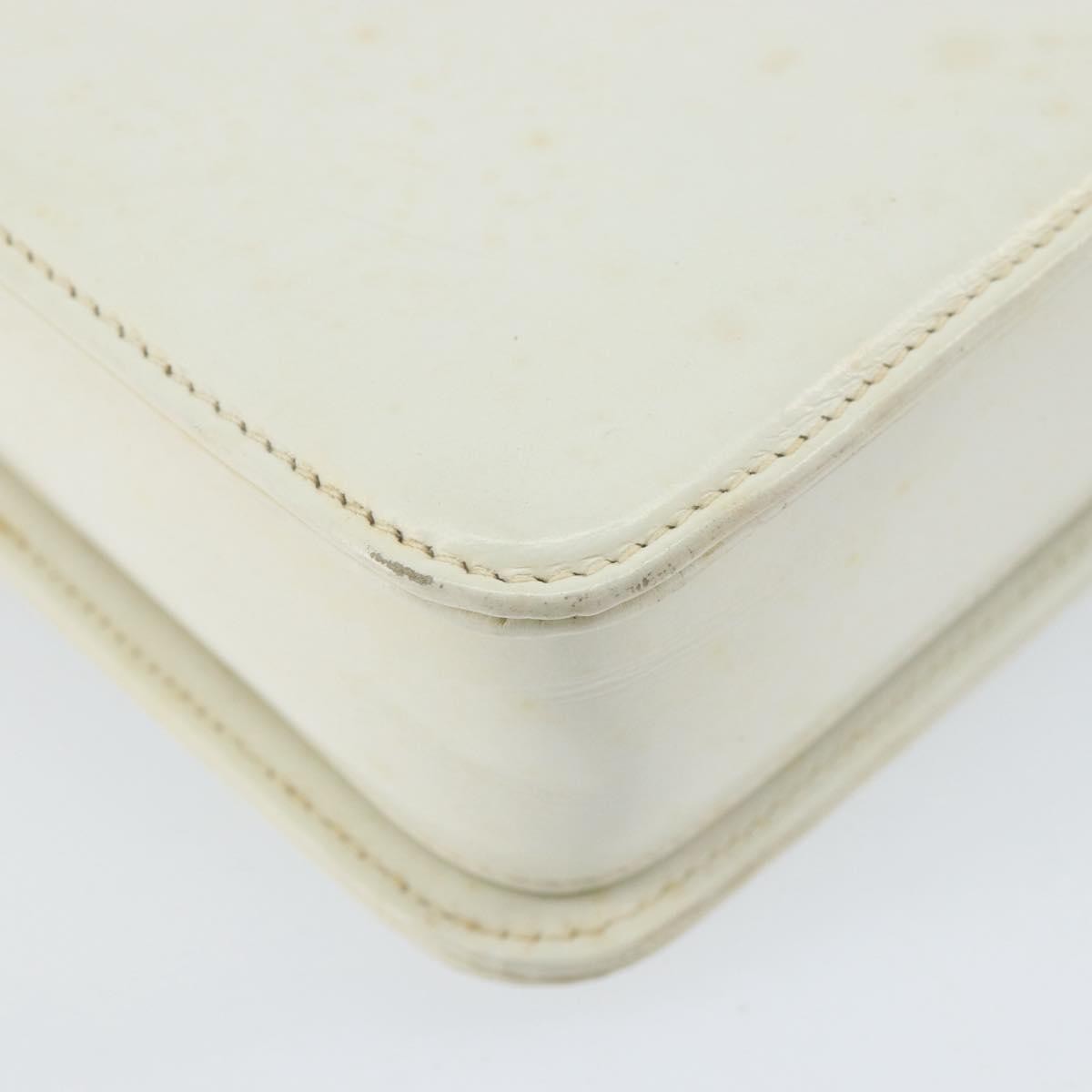 Gucci GUCCI Hand Bag Leather White Gold Authentic 154583