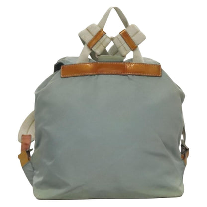 Prada PRADA Backpack Nylon Light Blue Silver Authentic 134383 Bag