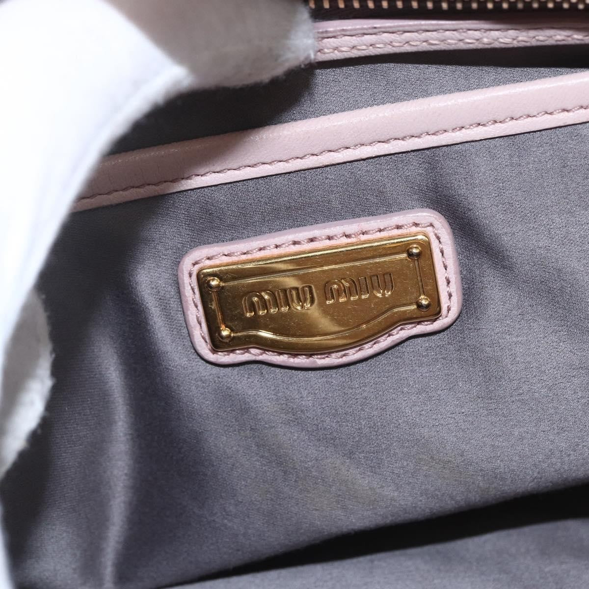 Miu Miu Miu Miu Matelasse Shoulder Bag Leather Gray Gold Authentic 162864