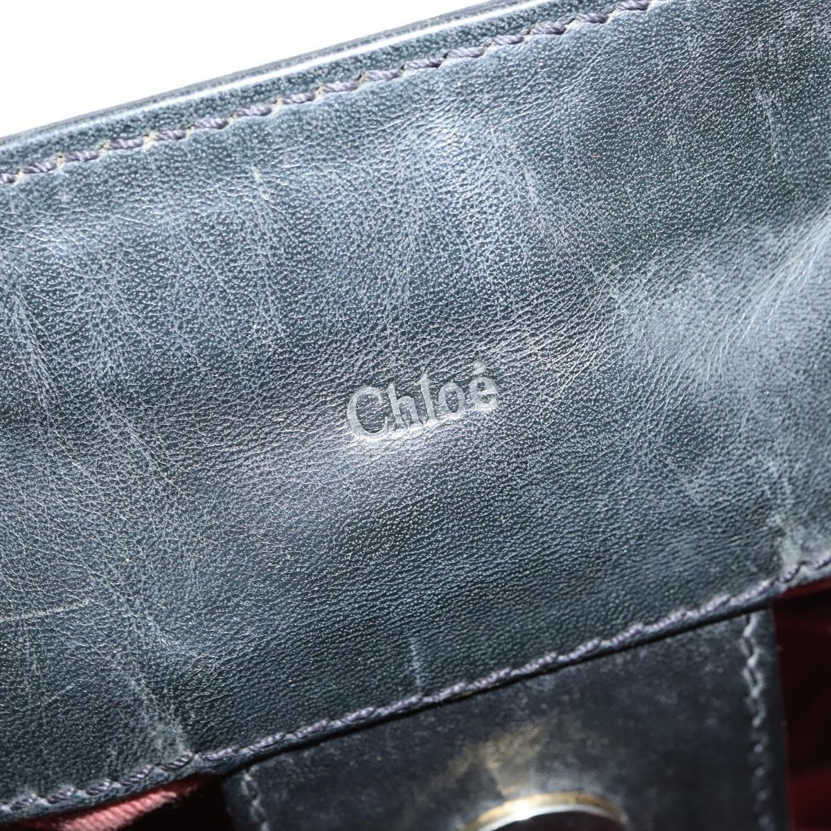 Chloé Chloé Chloe Victoria Hand Bag Leather 2way Black Gold Authentic am9563