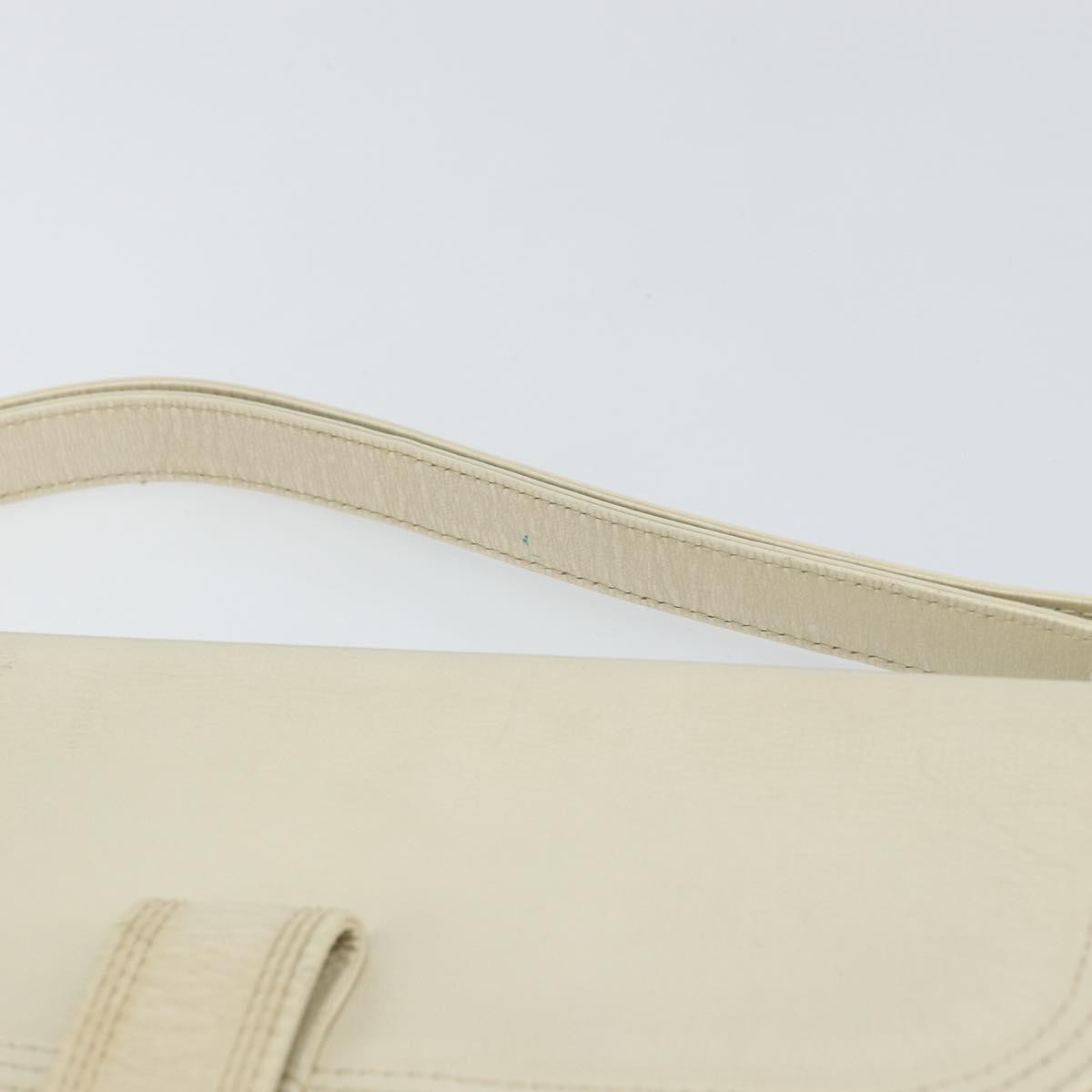 Saint Laurent SAINT LAURENT Shoulder Bag Leather White Authentic ka743