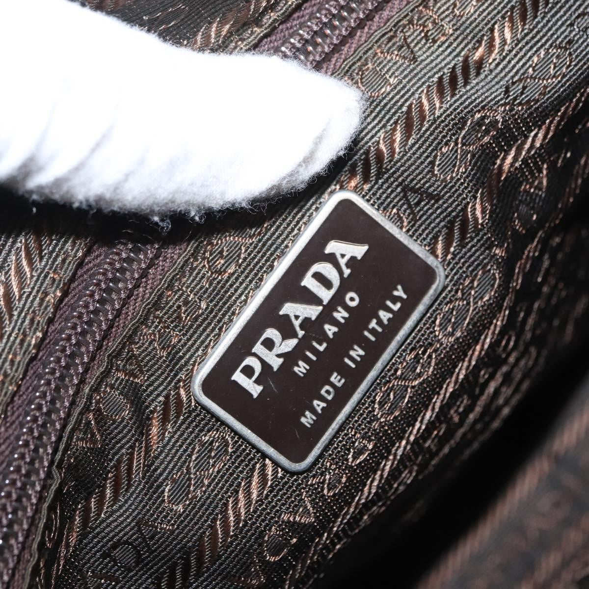 Prada PRADA Shoulder Bag Nylon Khaki Silver Authentic 165486