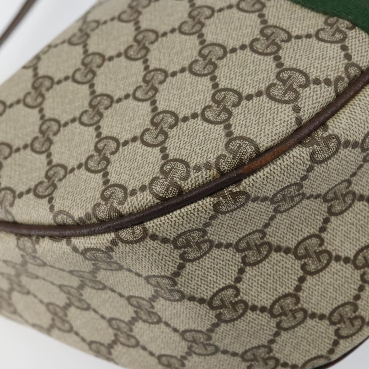 Gucci GUCCI GG Supreme Web Sherry Line Shoulder Bag PVC Beige 001 3840 5 Authentic 156832