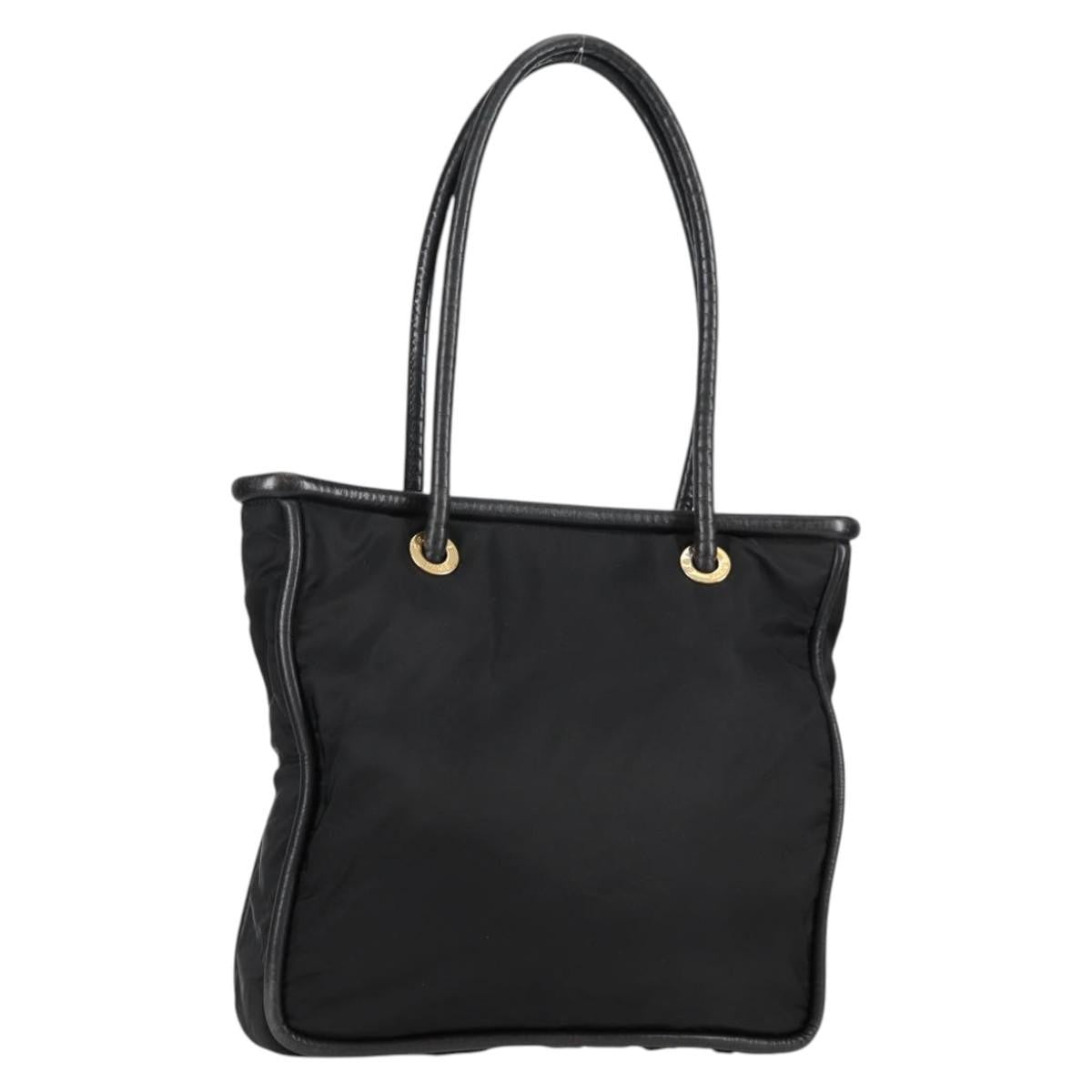 Celine CELINE Tote Bag Nylon Black Gold Authentic 136206