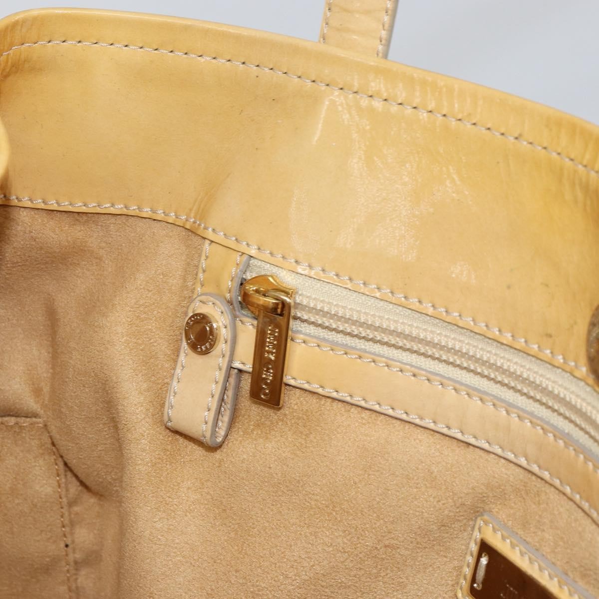 Jimmy Choo Jimmy Choo Studs Tote Bag Enamel Yellow Gold Authentic bs31691
