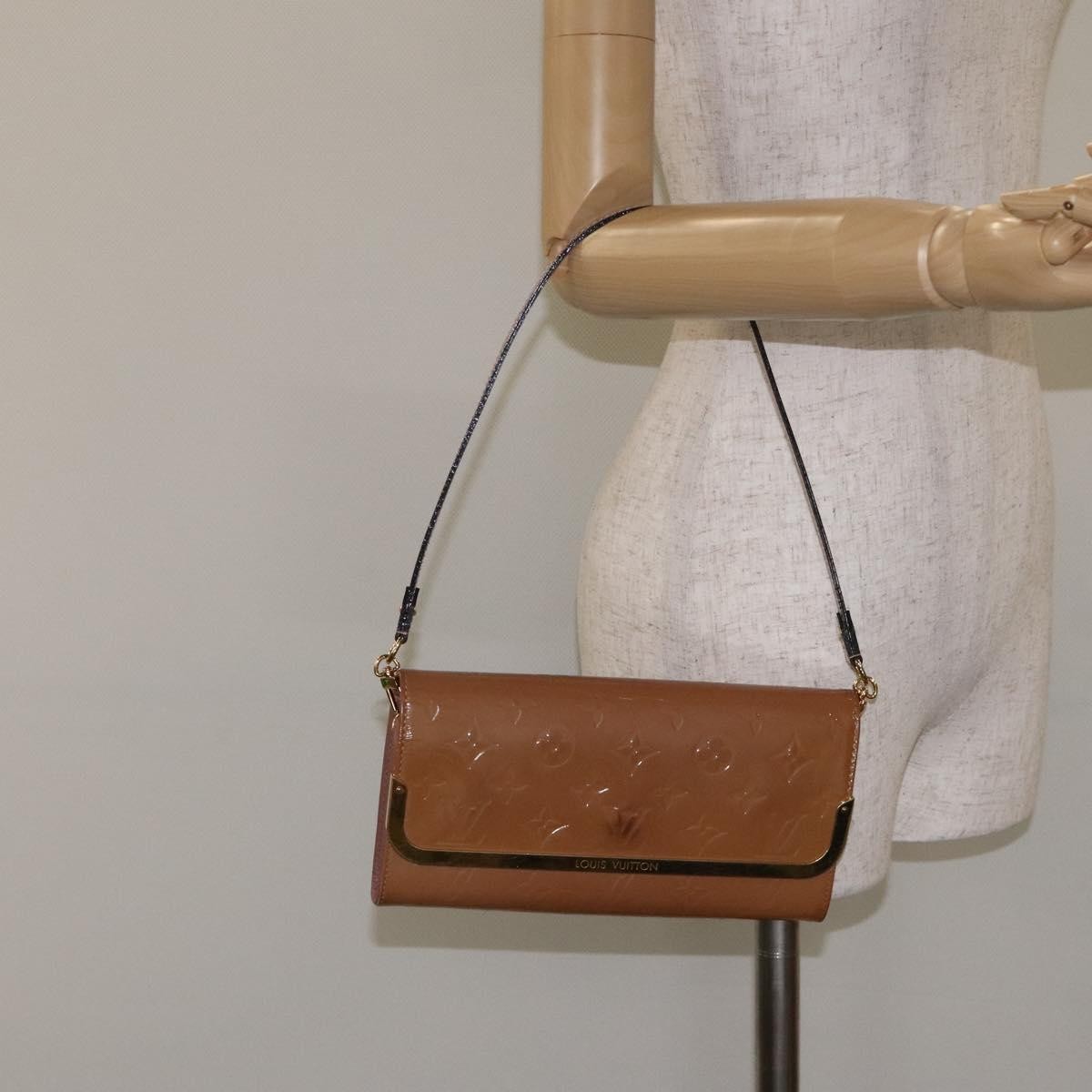 Louis Vuitton LOUIS VUITTON Vernis Rossmore MM Shoulder Bag Rose Velours M91589 LV Authentic 127784