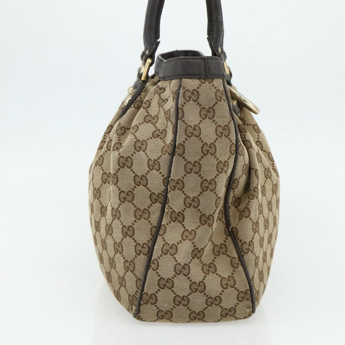 Gucci GUCCI GG Canvas Tote Bag Beige Gold 296835 Authentic 178263