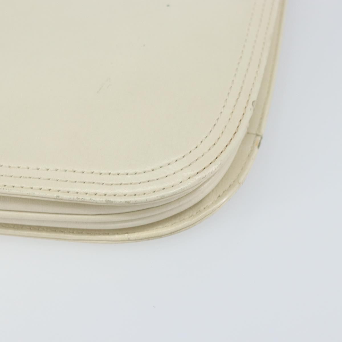 Saint Laurent SAINT LAURENT Shoulder Bag Leather White Authentic ka743