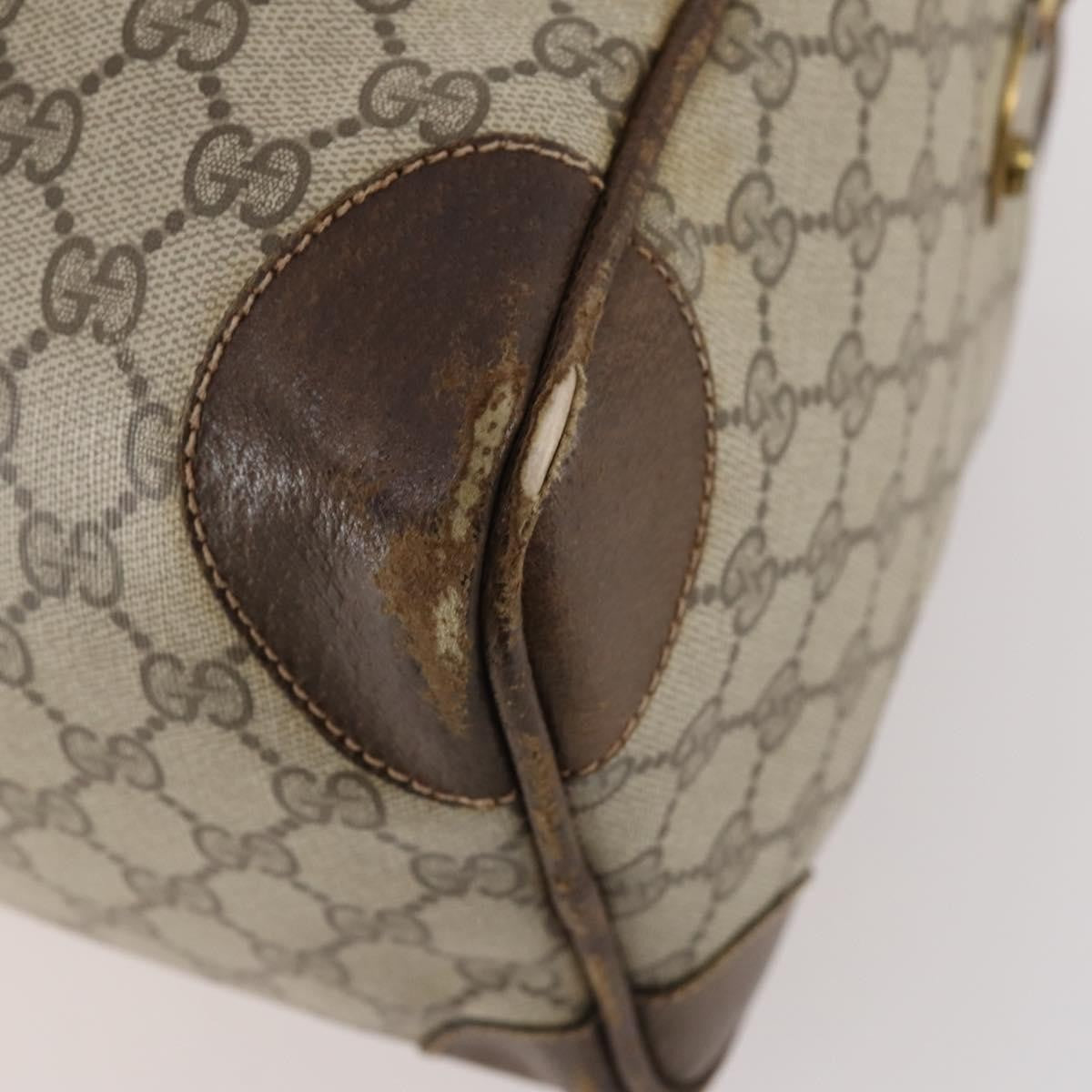 Gucci GUCCI GG Supreme Boston Bag PVC Beige Gold Authentic 175449