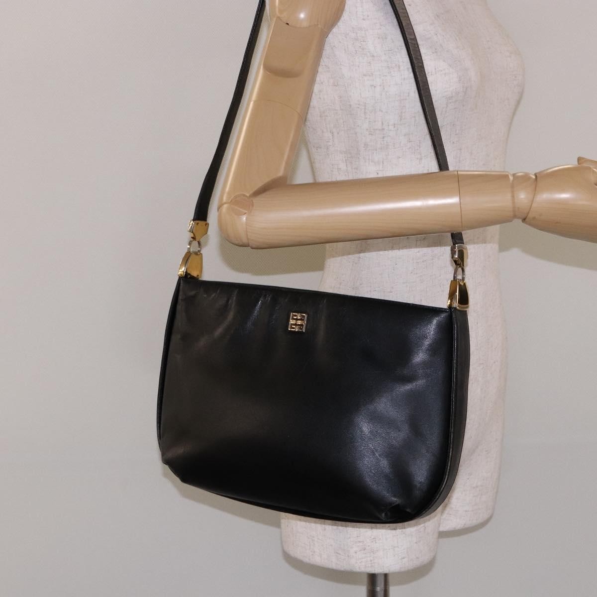 Givenchy GIVENCHY Shoulder Bag Leather Black Gold Authentic bs28533