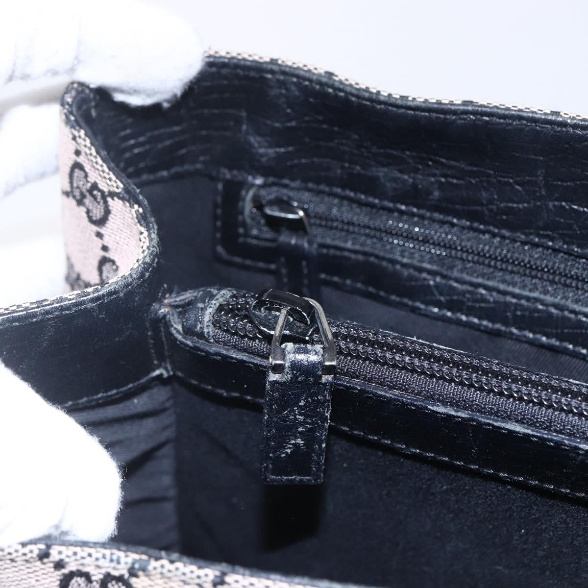 Gucci GUCCI GG Canvas Bamboo Tote Bag Navy 112526 Authentic 154654