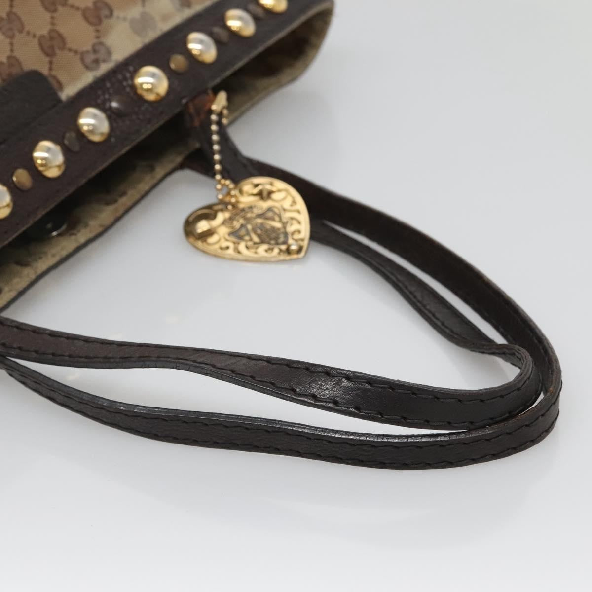 Gucci GUCCI GG Crystal Tote Bag Coated Canvas Beige Gold 207291 Authentic 139548