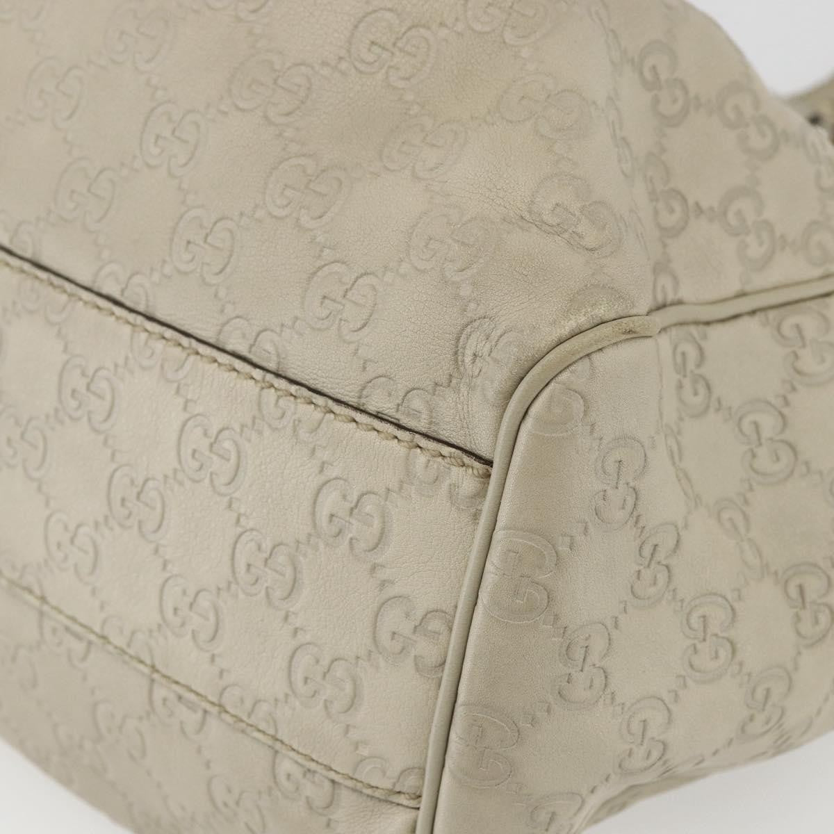 Gucci GUCCI Guccissima GG Canvas Sukey Hand Bag Leather White Gold 211944 Authentic yk20007