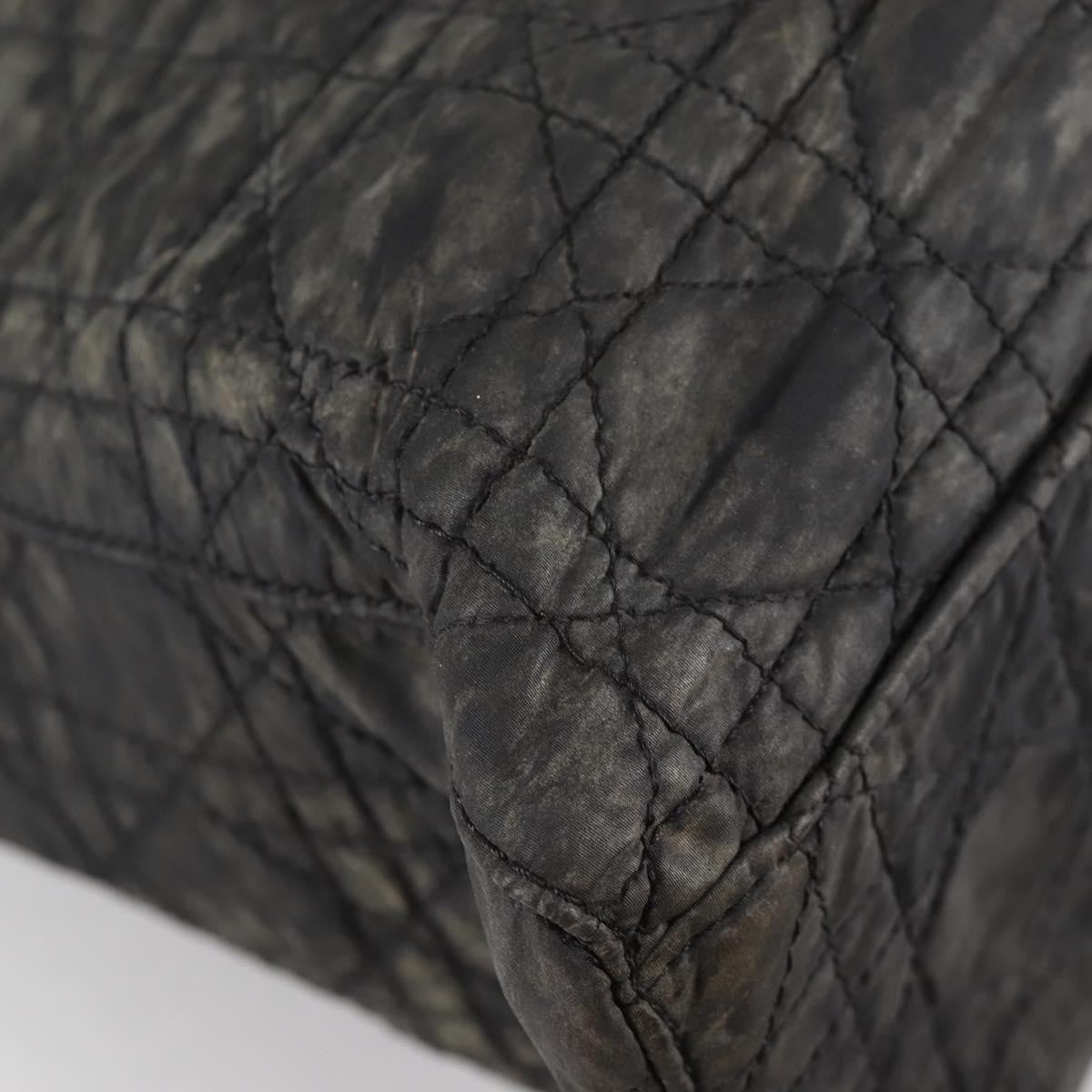 Dior Christian Dior Canage Tote Bag Nylon 2way Black Gold Authentic 140681