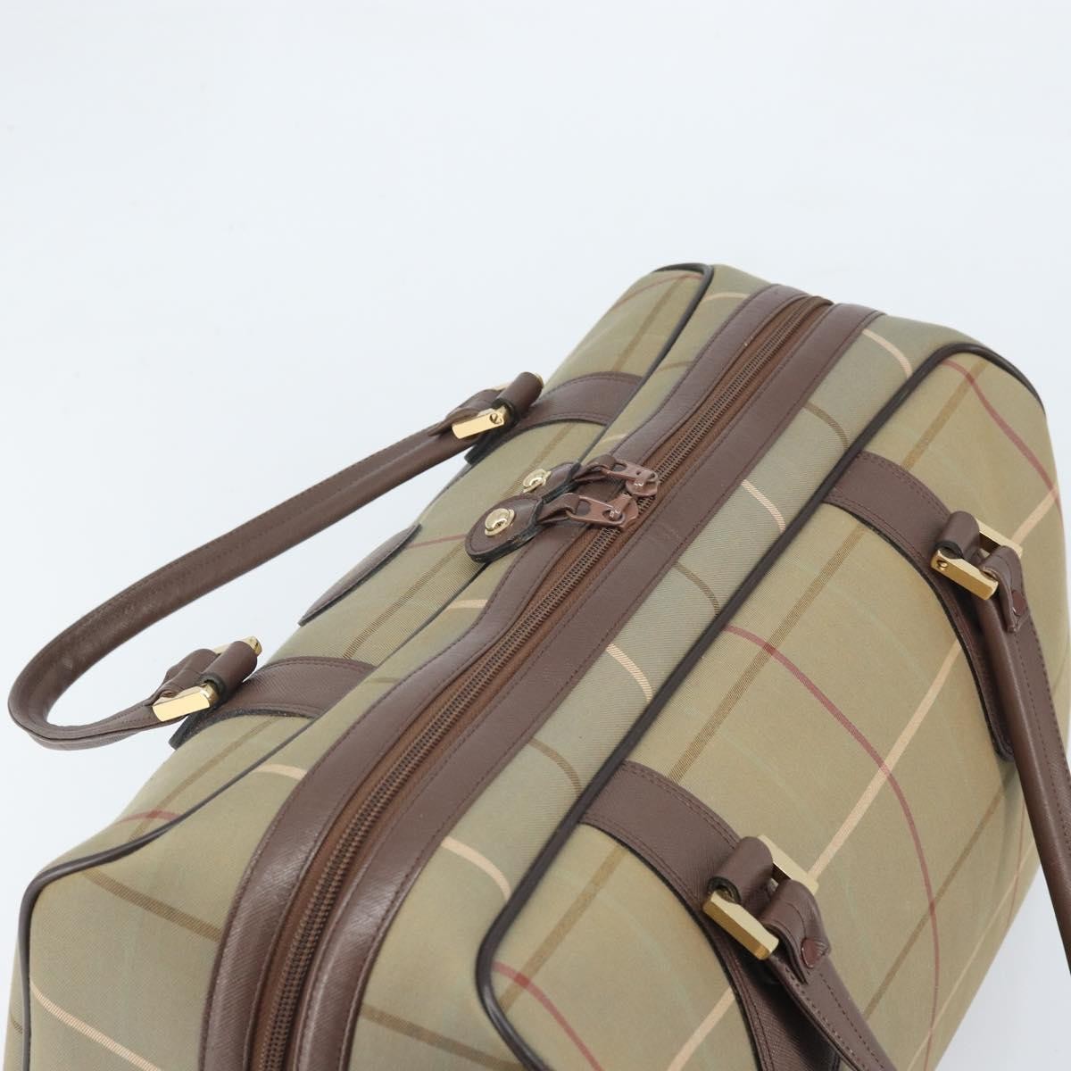 Burberrys Burberrys Nova Check Boston Bag Canvas Beige Gold Authentic ep13303