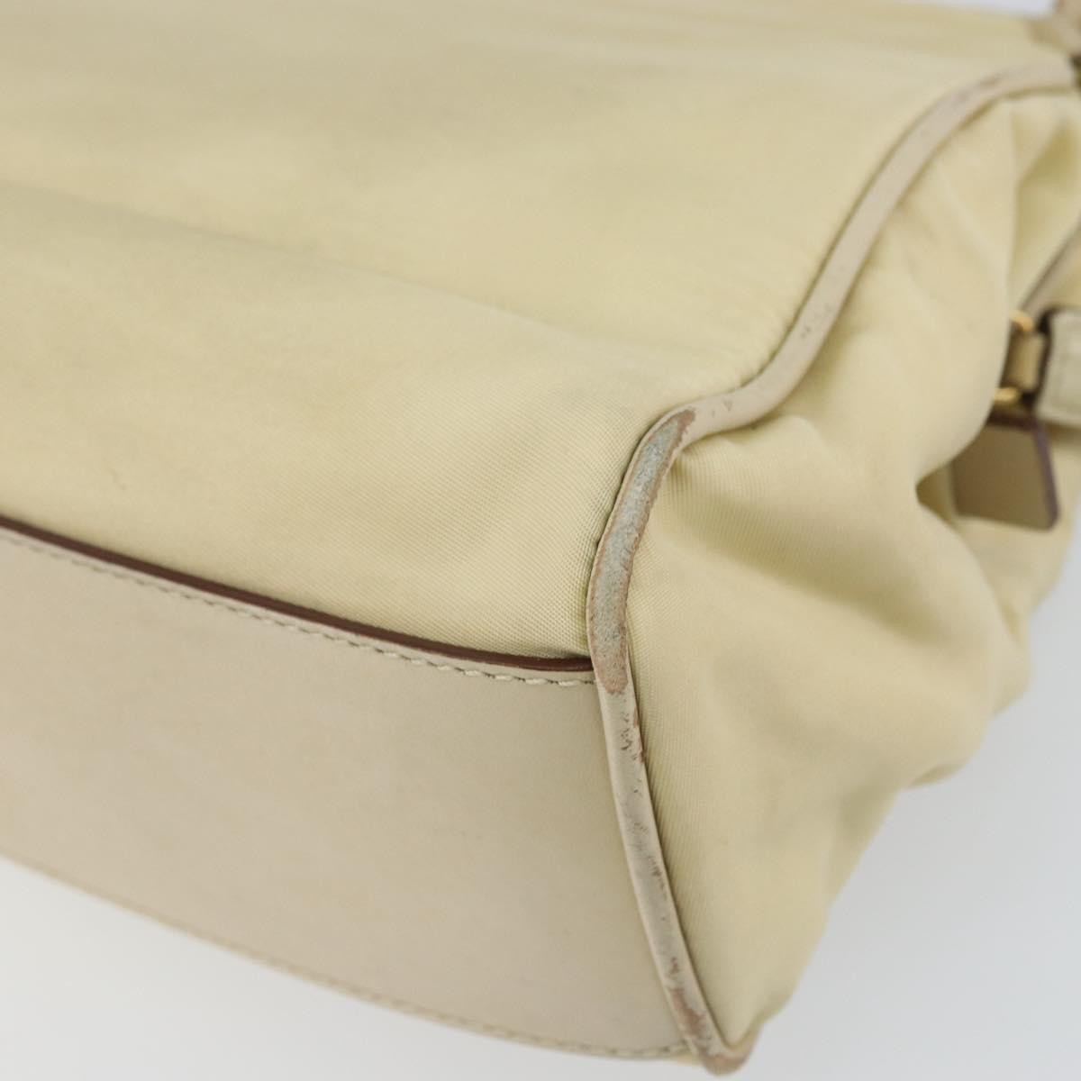 Prada PRADA Shoulder Bag Nylon Beige Gold Authentic ep12445
