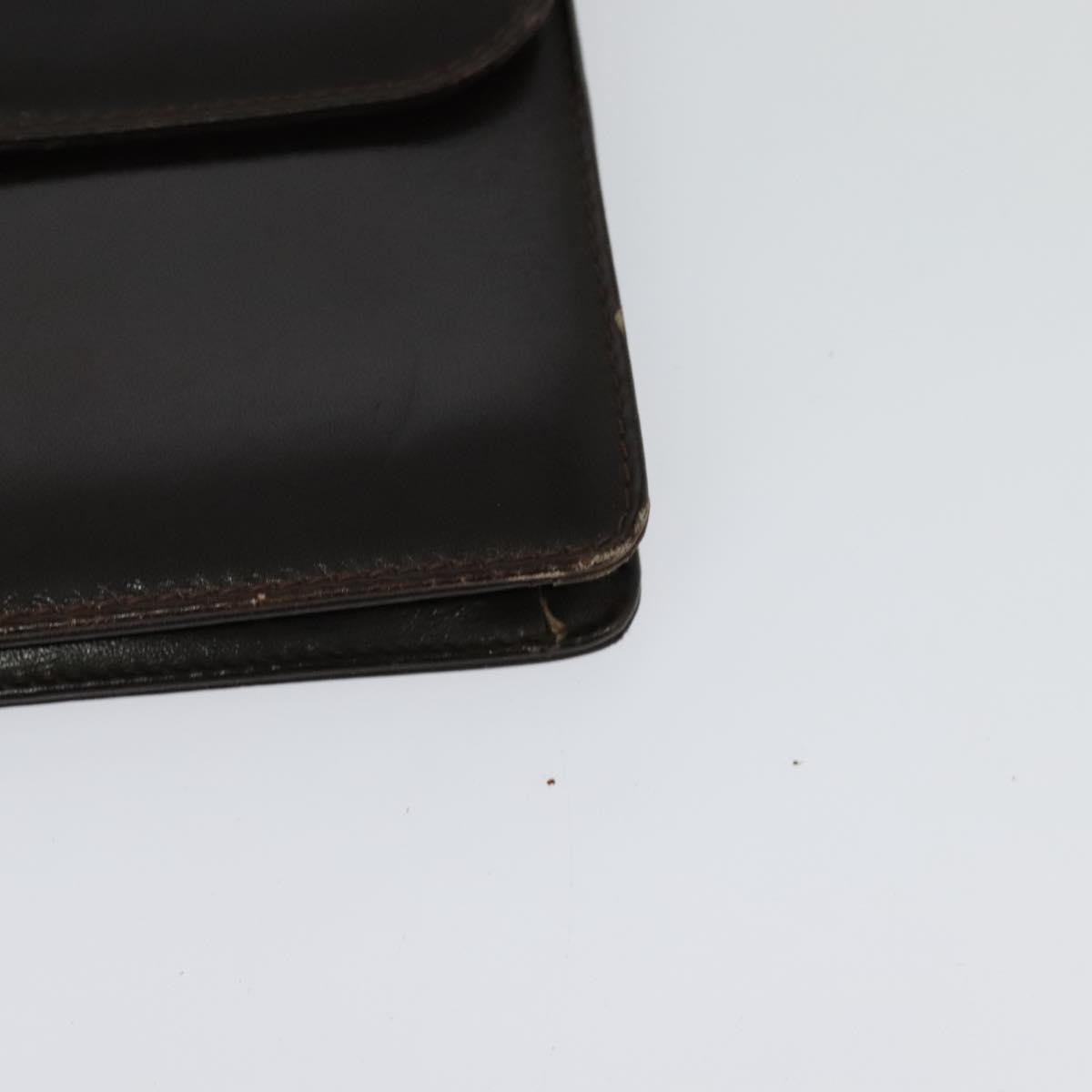 Celine CELINE Chain Shoulder Bag Leather Brown Gold Authentic BA2445