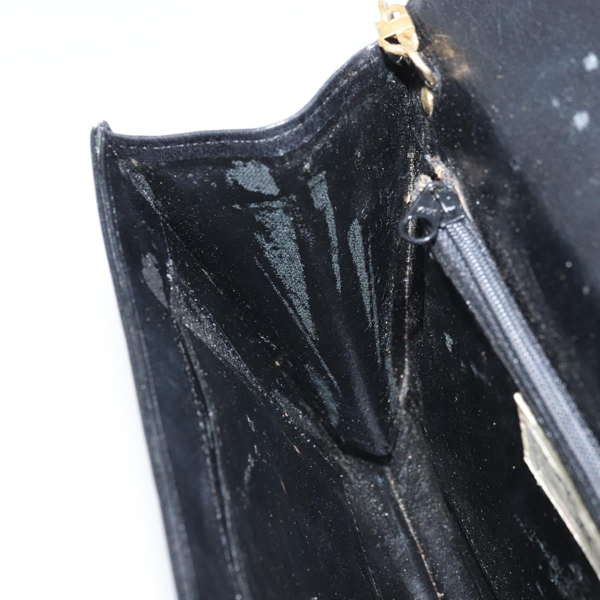 Givenchy GIVENCHY Chain Hand Bag Leather Black Gold Authentic 172216