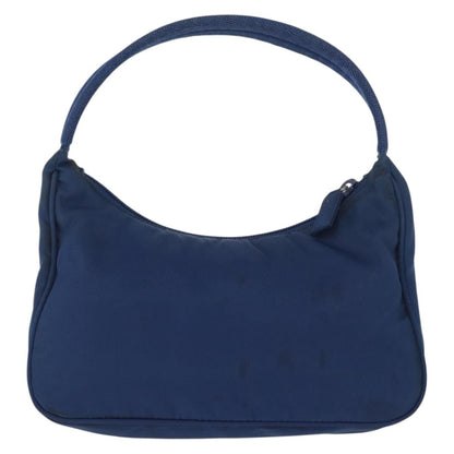 Prada PRADA Hand Bag Nylon Blue Silver Authentic 161409
