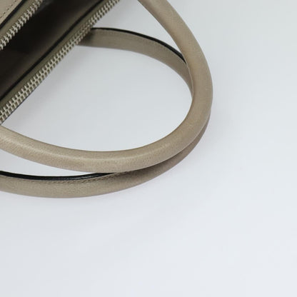 Prada PRADA Hand Bag Leather 2way Beige Silver Authentic am7940