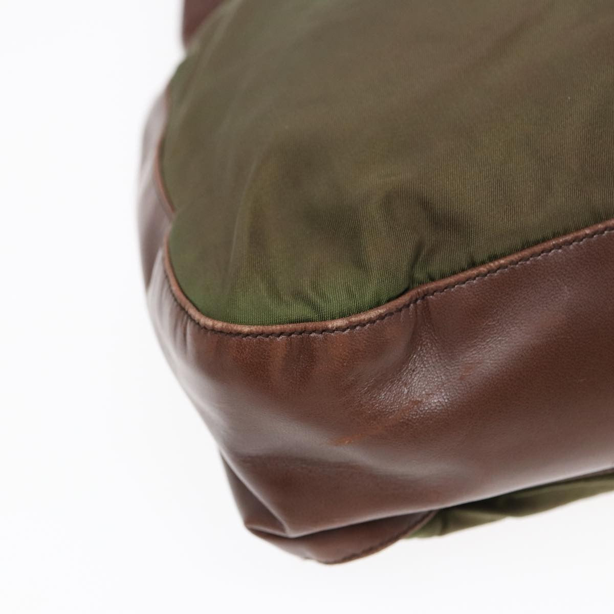 Prada PRADA Shoulder Bag Nylon Leather Green Authentic 89043