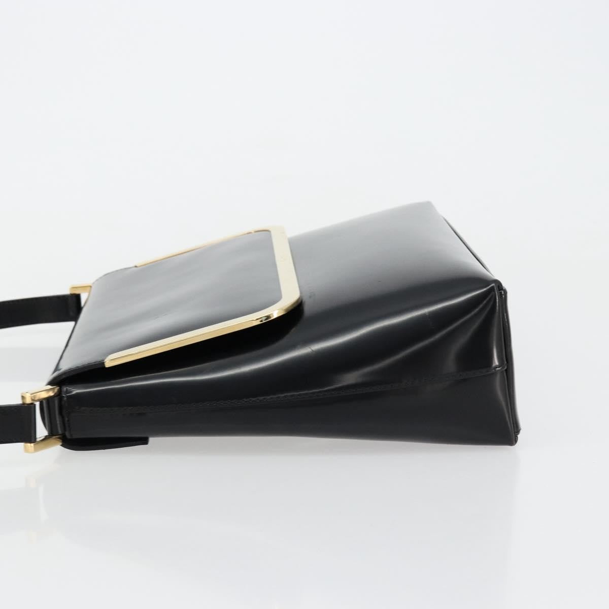 Gucci GUCCI Shoulder Bag Patent leather Black Gold 001 2113 1792 Authentic 149795