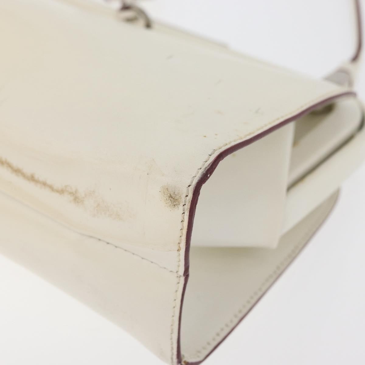 Prada PRADA Hand Bag Leather White Silver Authentic 178207
