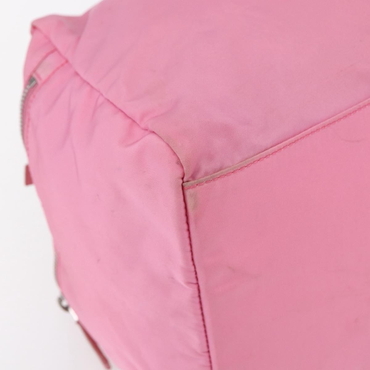 Prada PRADA Hand Bag Nylon Pink Silver Authentic 155083