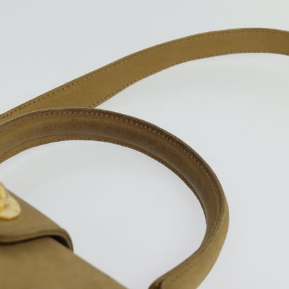 Celine CELINE Hand Bag Leather 2way Beige Gold Authentic sw1099