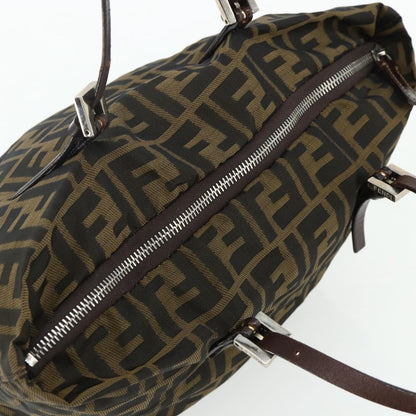 Fendi FENDI Zucca Canvas Hand Bag Black Brown Authentic 175169