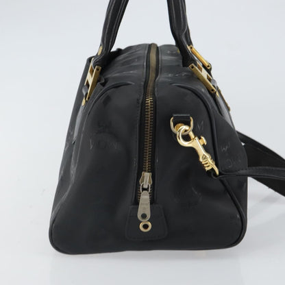 MCM MCM Vicetos Logogram Hand Bag PVC 2way Black Gold Authentic 160735