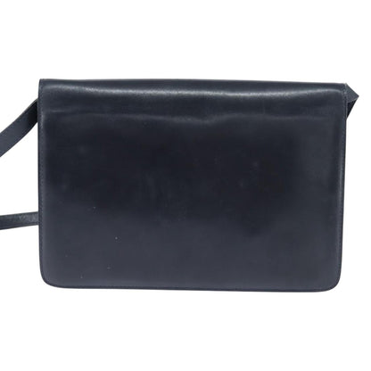 Celine CELINE Shoulder Bag Leather Navy Gold Authentic 149191